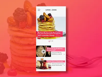 Daily UI #094 dailyui dining mobileui news newsui pancakes uidesign uxdesign wine