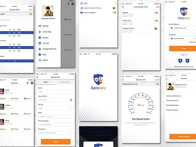 Parent Controlling Kid App @apps @control @designs @gps @kid @map @meter @parent @uiux