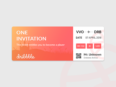 Invitation dribbble invitation ticket