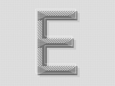 E 36daysoftype e hatching lines minimal