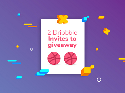 2 Dribbble Invites to Giveaway design drbbble invitation dribbble account dribbble art flat design graphic design invitation invitation ticket invite minimal ui design vector