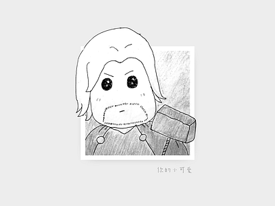 Thor 01 batman cute drawing hand painted hero little cute marvel pencil drawing sketch stick figure superhero writer