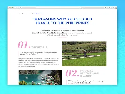 Daily UI 035 - Blog Post 035 blog post daily ui philippines travel