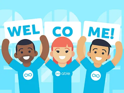 Illustration | "Welcome to Able" branding color colorful design doodle flat illustration onboarding space startup