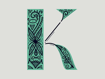 36 Days Of Type - K 36 days of type 36daysoftype a dropcap flourish goodtype i lettering ornament patterns type