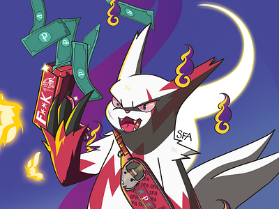 Yung Zangoose cashgun characterdesign digitalart illustration pokemon sofaraway vectors zangoose