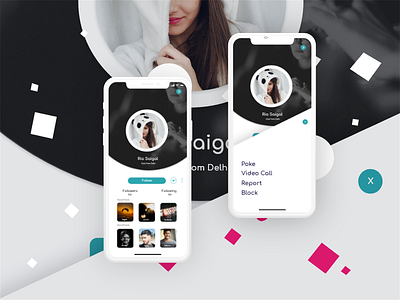 Ui Design-Social Media Profile and User Option adobexd app block design follow iphonex profile report socialmedia templates ui userprofile