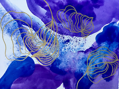 Deep blue art illustration visual watercolor