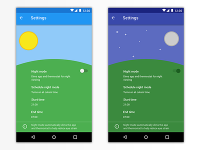 DailyUI - 007 - Settings 007 dailyui night and day settings thermostat