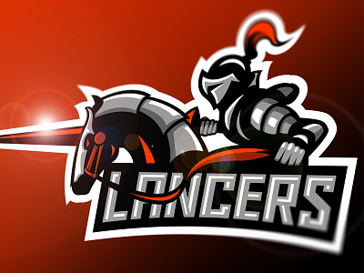 Lancers brand gaming highschool horse lancers logo mascot rider sports warrior