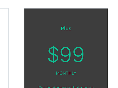 Green on Black black colors comparison green pricing pricing table ui