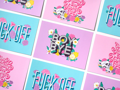 Petty Postcards dating ex floral flower handlettering illustration lettering love relationships type typography