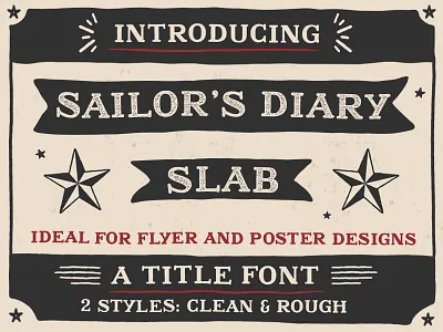 Sailors Diary Title Slab american comic font inked jerry retro sailor tattoo traditional