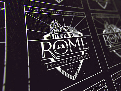 Rome Summit - Dark branding colosseum conference halftone illustration innovation logo roman rome texture