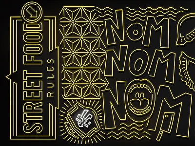 Neon Ceiling III asian icons illustration neon typography
