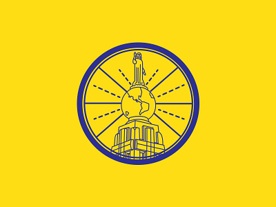 Salvador del Mundo blue design el salvador graphic design line line art logo sivar yellow