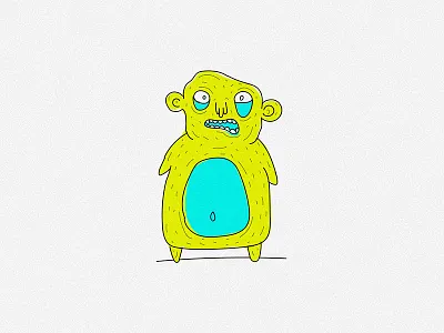 creature bear 1/3 bear crazy creature doodle draw illustration monster neon sketch weird