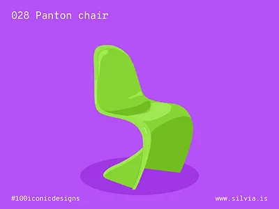 028 Panton Chair 100iconicdesigns chair danish design flat illustration industrialdesign panton product productdesign vitra