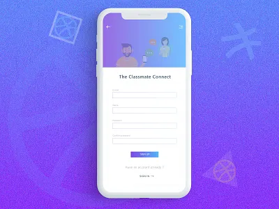 Classmate Connect UI Login screen connect illustration social ui ux