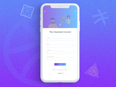 Classmate Connect UI Login screen connect illustration social ui ux