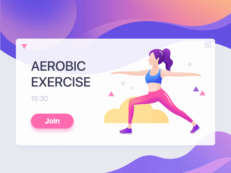 Training app fitness girl screen sports training ui