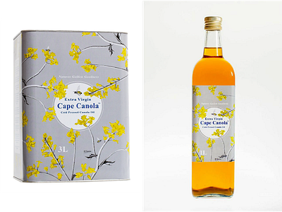 Cape Canola Packaging bottle drawing flower handmade packaging tin yellow