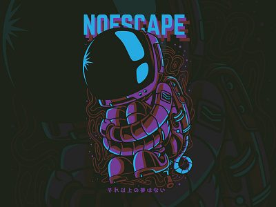 No Escape astro boy custom illustration merchandise poster retro series t shirt design universe