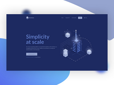 Hosting Landing Page Exploration colorful design flat icon illustration isometric landing tyle typography ui ux web