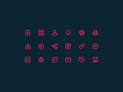 Trunk Interface Icons flow icons line planning project roadmap timeline trunk ui work