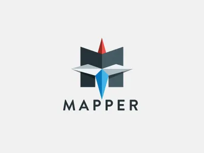 mapper colors compass gis gps logo m mapping north sharp star