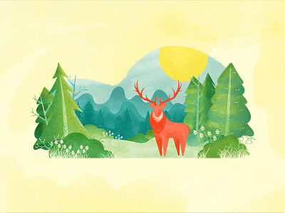 Wilderness banff deer forest landscape wilderness