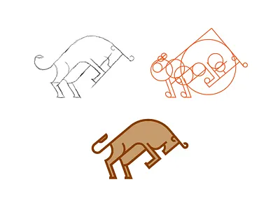 Bull Mark construction brand branding bull icon iconic identity logo mark type typography