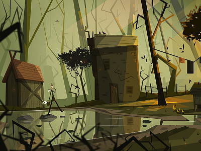 Waking up at a stranger's house art atone character design concept art design forest graphic design illustration swamp vector vector art