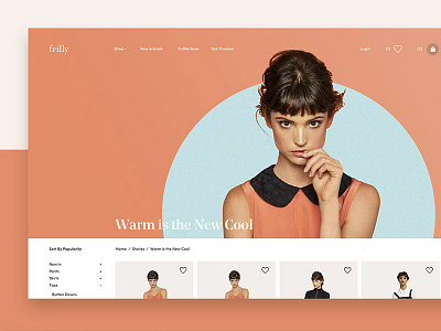 Shop Frilly clothing ecommerce shopping ui