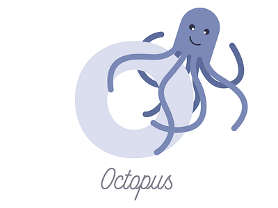 O is for Octopus alphabet animal baby icon illustration octopus