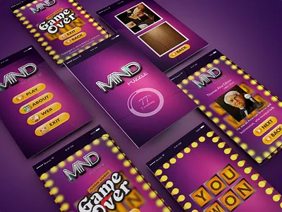 Mind Puzzle Mobile Game UI Design app ui design ui ux