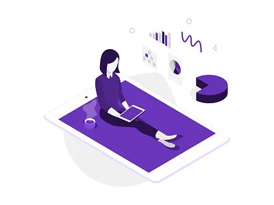 Illustration - dashboard on device browser collaboration design desktop devices illustration mobile vector