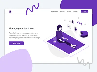 Landing page - Dashboard browser collaboration design desktop devices illustration mobile vector