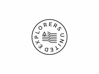 Explorer badge adventure badge flag icon logo minimal outdoor simple