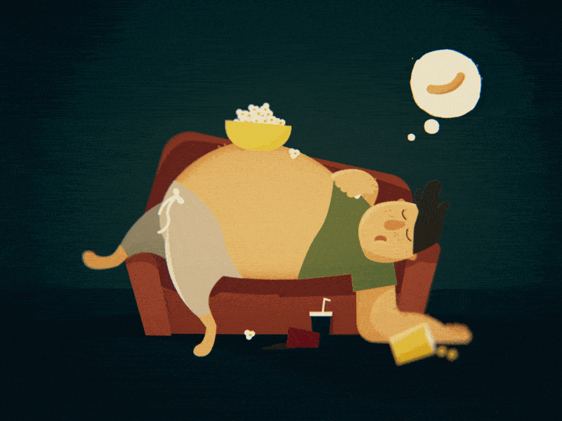 Just Chilli'n animation art crative dribble fat lazy motion design sleep vector