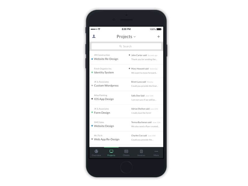 Freelancer App: Projects