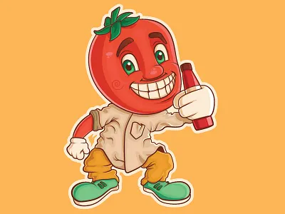 Mr. Tom Mato artooncharacter cartoon character characterdesign illustration ketchup sauce tomato