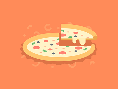 Fractions fast food flat design fractions illustration kids logic math piece pizza