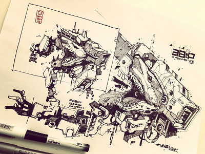 Mecha sketches character design doodle drawing illustration sketch sketchbook sketches