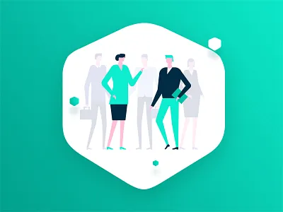 Business Consultation Illustration agency business illustration mint people vector