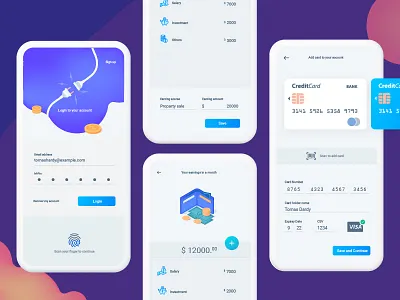 Expense Manager android app banking card credit currency ios login money scan ui ux