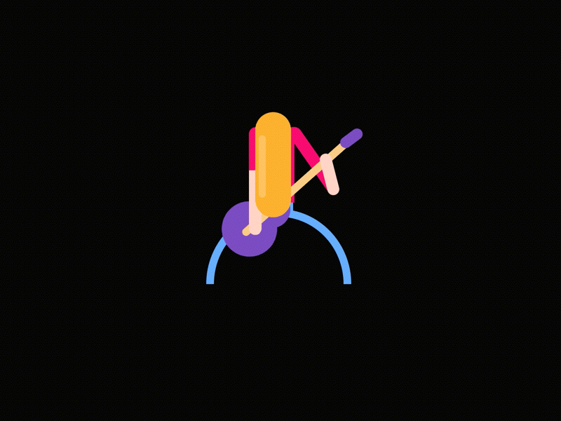 Rockstar art flat gif guitar illustration music principle app sketch