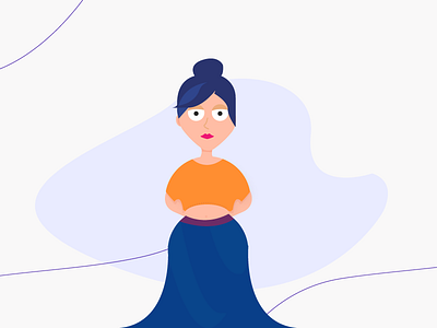 Illustration 2d blue character illustration indian minimal ui ux women