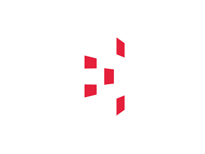 Negative Space E empix logo design icon logo monogram negative space e red