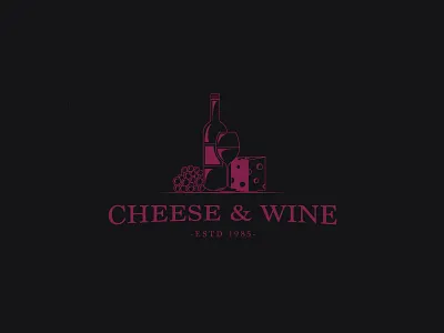 Cheese & Wine adobe ai cheese designer graphic illustrator logo wine